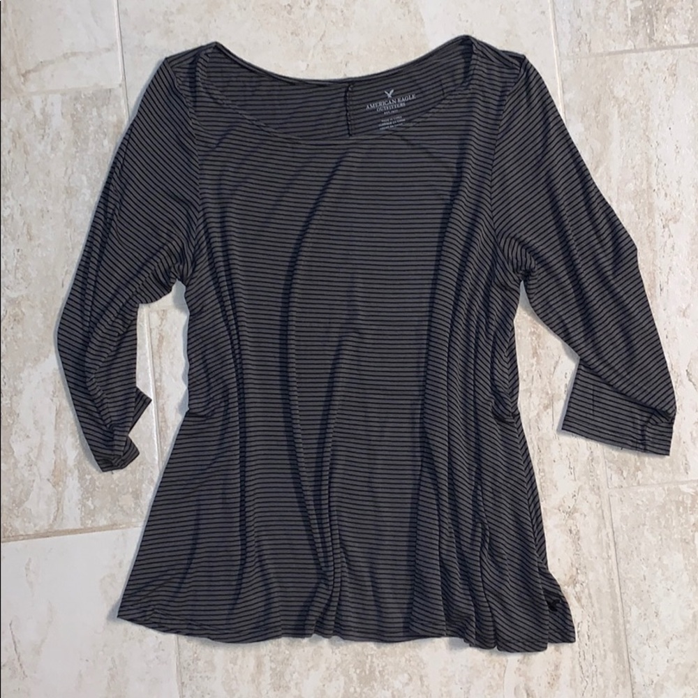 American Eagle Striped Long Sleeve - Large